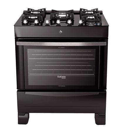 FOGAO VITRUM TIMER 5 BOCAS PRETO