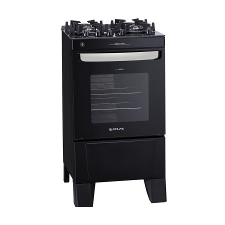 FOGAO 4 BOCAS AGILE UP GLASS PRETO