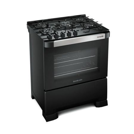 Fog&atilde;o Decorato Vetro G3 05 Bocas Preto Fosco - Mueller