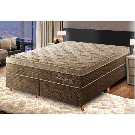 Conjunto Box Queen Size Cayenee 158x71 com Molas ensacadas individualmente - Umaflex